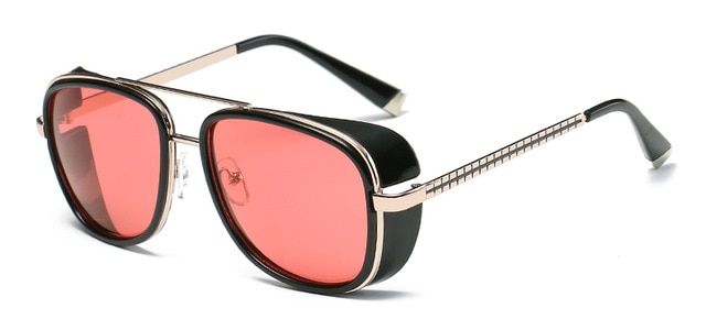 Male Steampunk Sunglasses Tony Stark Iron Man Matsuda Sunglasses Retro Vintage Eyewear Steampunk Sun Glasses UV400 Oculos De Sol-2