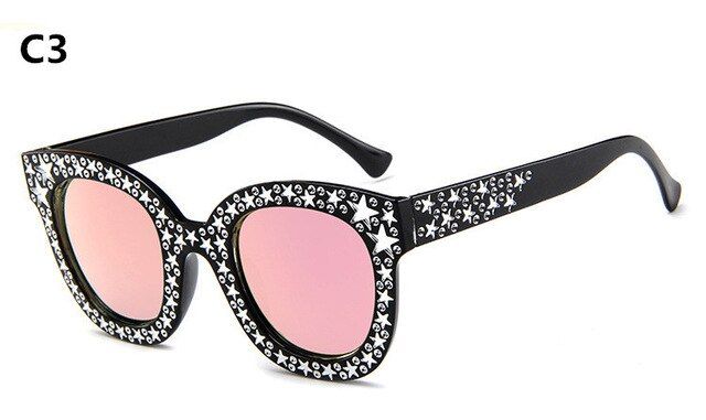 C3Fashion Cat Eye Sunglasses Women Brand Designer Eyewear Sun Glasses Driving Hollow Shades Female Retro Frame GlassesUV400