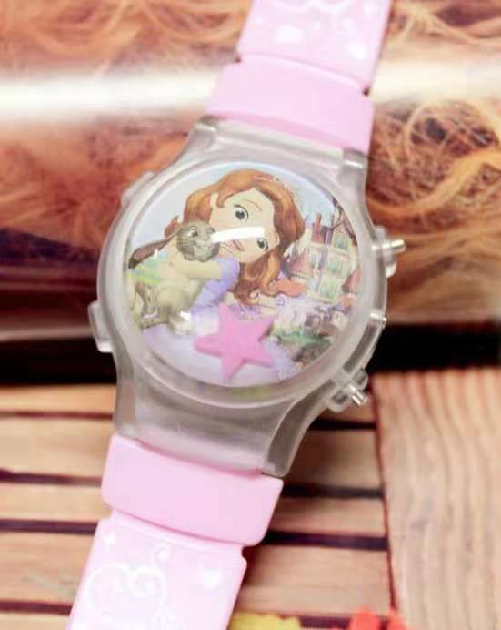 Sell silica gel cartoon glitter watch girl cartoon cartoon watch flashing light watch child watch female