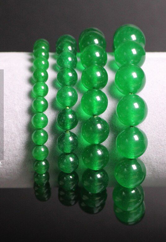 6-8-10-12mm green beads bracelets natural stone stretch women bracelet elastic pulserase jewelry charms expandable bijoux