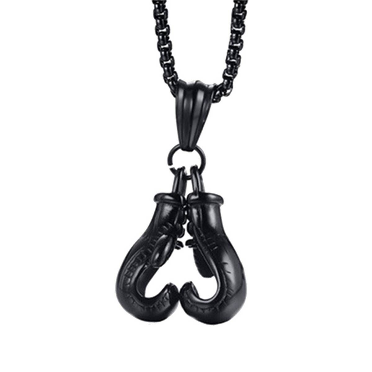 Fashion Men Boxing Glove Pendant Chain Necklace Fitness Sports Jewelry Gift