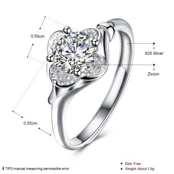 Romantic Geometric Rings Cubic Zirconia Opening Ring For Women Anniversary Jewelry