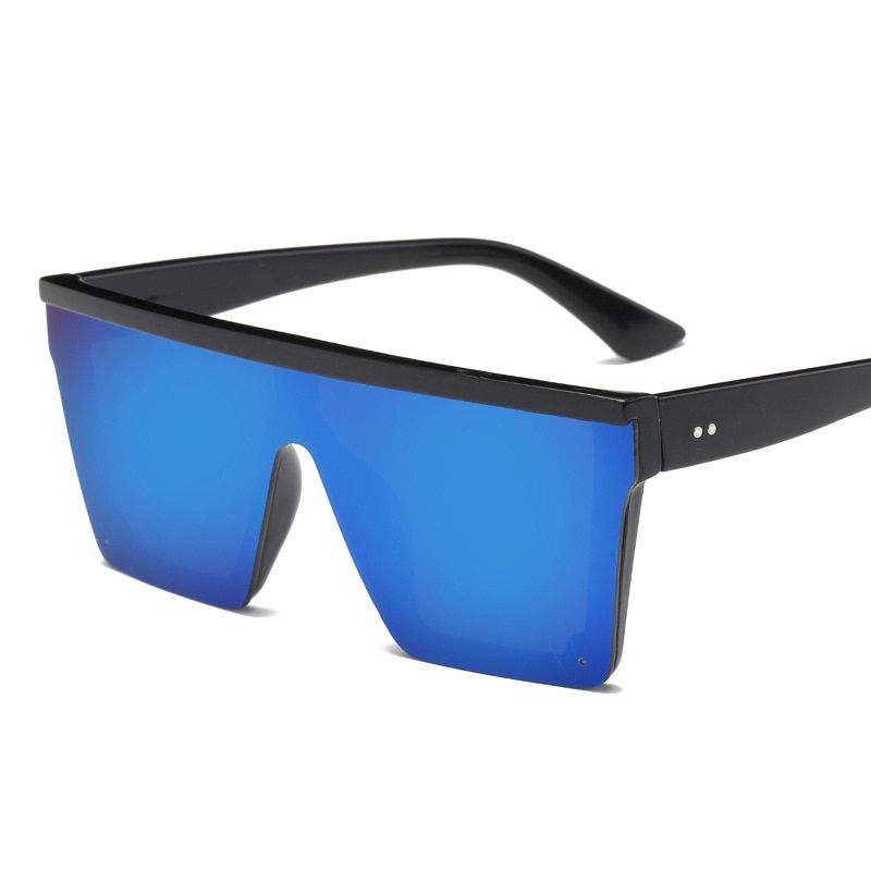 BlueOversize Square Frame Flat Top Top Fashion Sunglasses Women Men Retro Sun Glasses Gafas Oculos De Sol