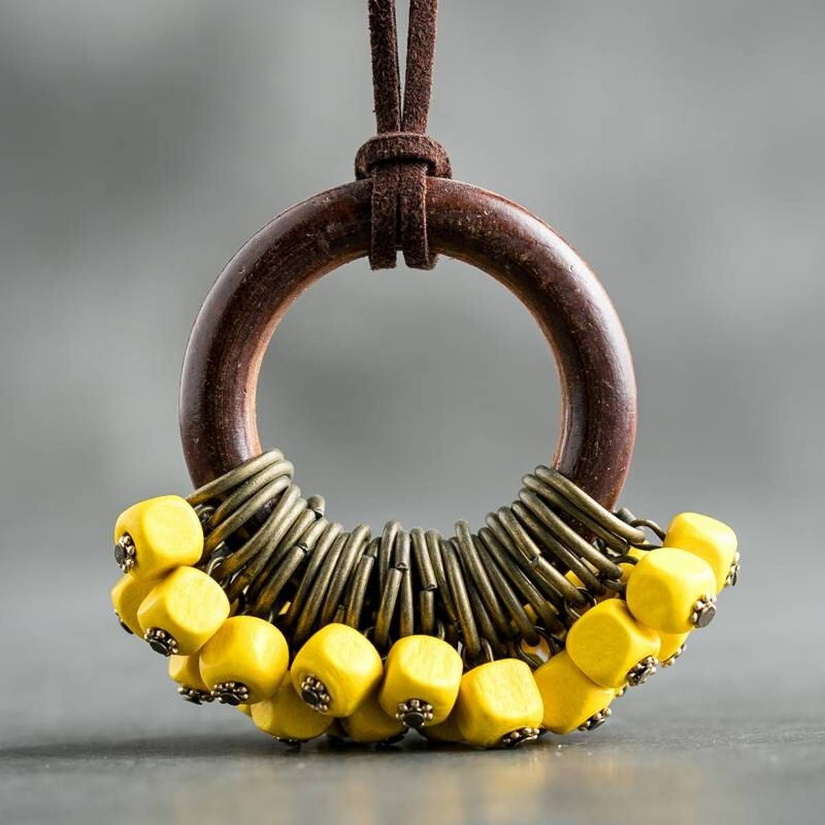 Long Necklaces Vintage Wood Beads Rope Chain Bohemian Necklace Lady Handmade Clothes Accessories Fashion Jewelry Neck Decoration