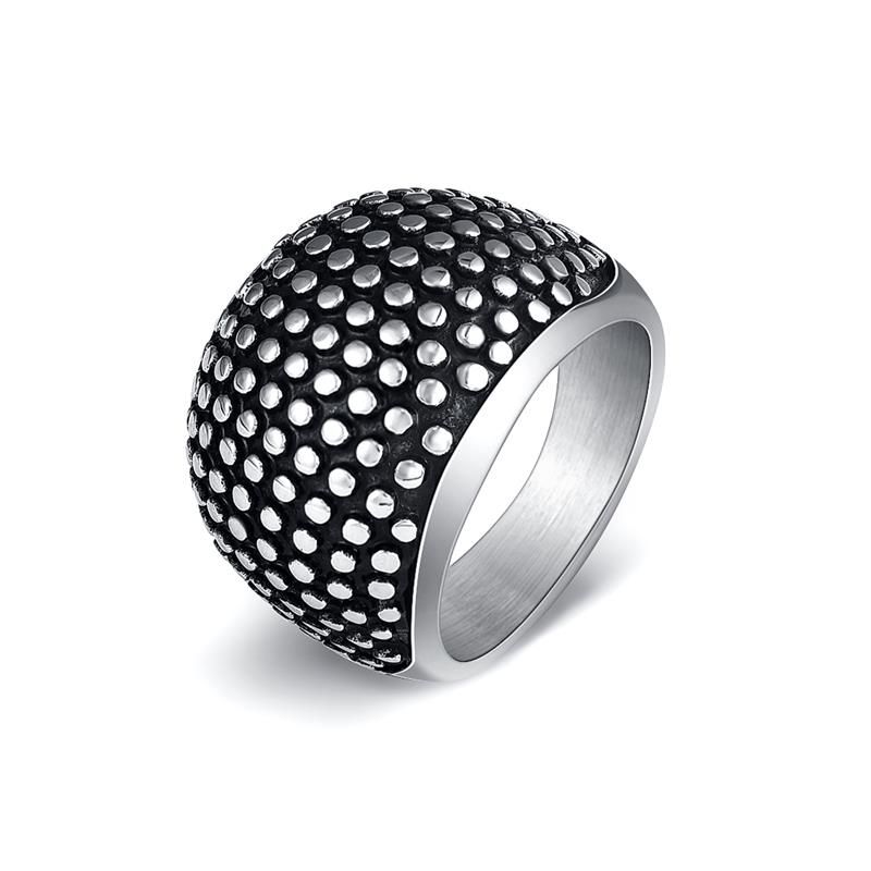 Jiayiqi Cool Square Stainless Steel Ring Punk Male Punctiform Geometric Finger Ring Men Vintage HipHop Ring Jewelry Accessories