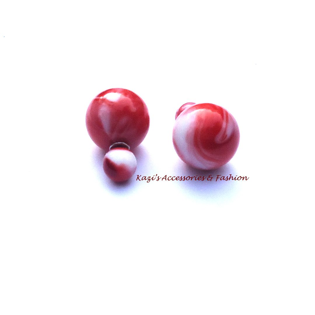 Nice and Beautiful Shades Color Double-Side Stud Earrings Women and Girls.