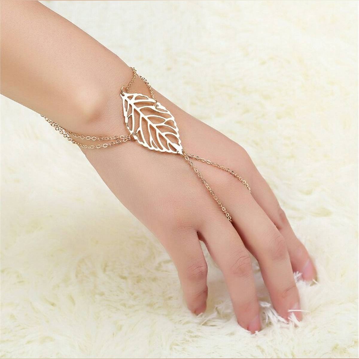 Alloy Sen Leaf Ornaments Simple Women's Bracelet - Bracelet