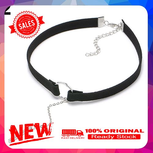 Women Choker Collar Velvet Round Ring Pendant Chain Clavicle Necklace Jewelry