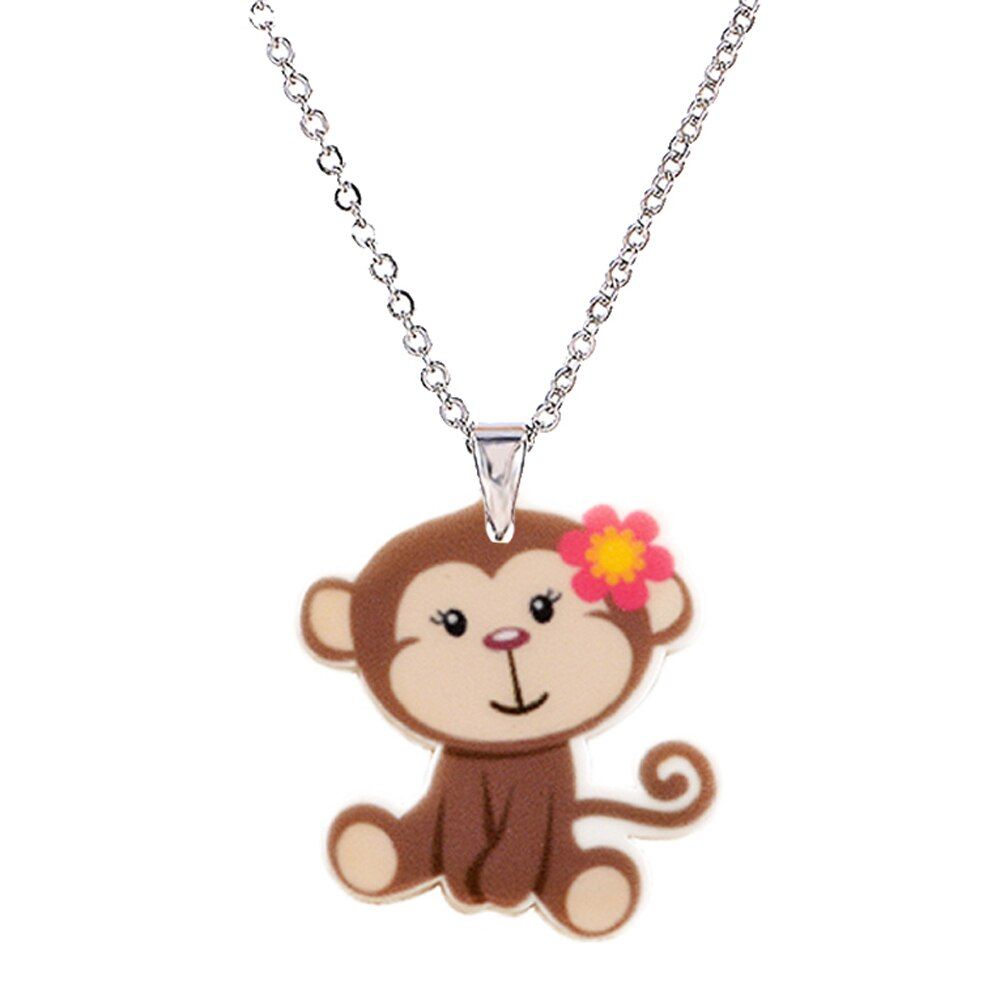 Menglina Fashion Acrylic Panda Necklaces & Pendants For Girl Metal Chain Necklace Bow Panda Resin Flatback Jewelry Chocker