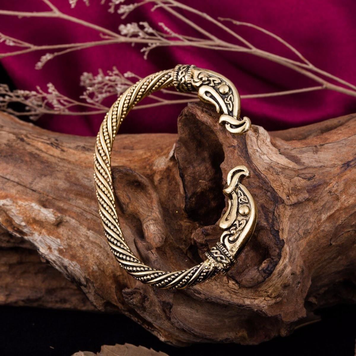 Teamer Viking Bracelet Crow Bracelets & Bangles Screw Nail Bangle Punk Gothic Charm Knot GoldColor for Men Women Vintage Bijoux