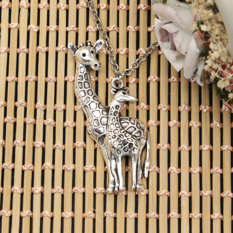 New Fashion Tibetan Silver Color Pendant Giraffe Deer Choker Charm Short Long DIY Necklace Factory Price Handmade Jewelry