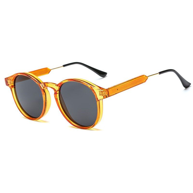 7Retro Round Sunglasses Women Men Brand Design Transparent Frame Vintage Sun glasses Male Oculos De Sol Feminino Lunette Soleil