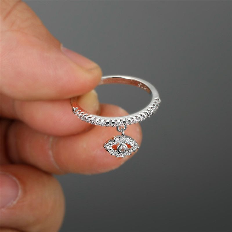 Cute Heart Crown Snowflake Dangle Ring Rose Gold Color Stacking Thin Rings for women Wedding Bands Crystal Engagement Ring Cz(null)