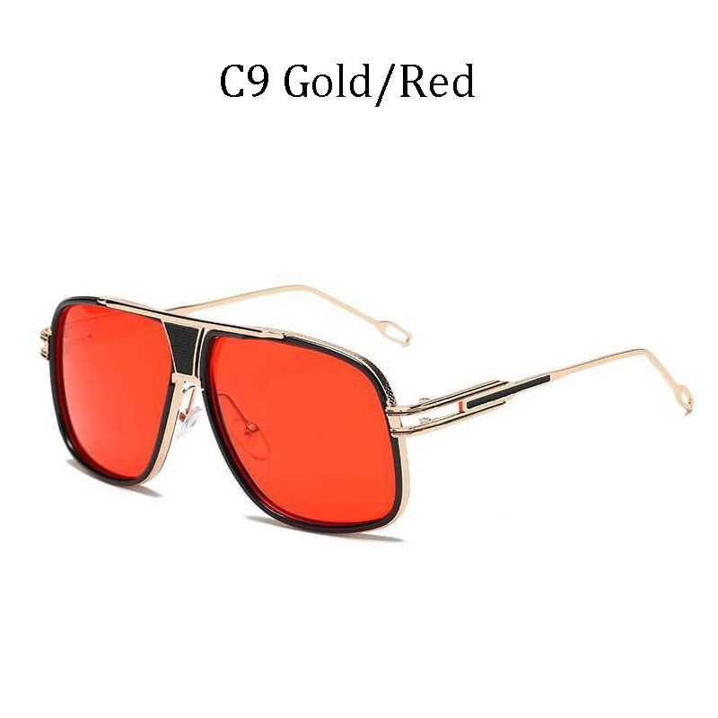 615 C9Classic Oversized Men Sunglasses Luxury Brand Women mach one Sun Glasses Square retro Oculos de sol Male UV400 Mirror Eyewear