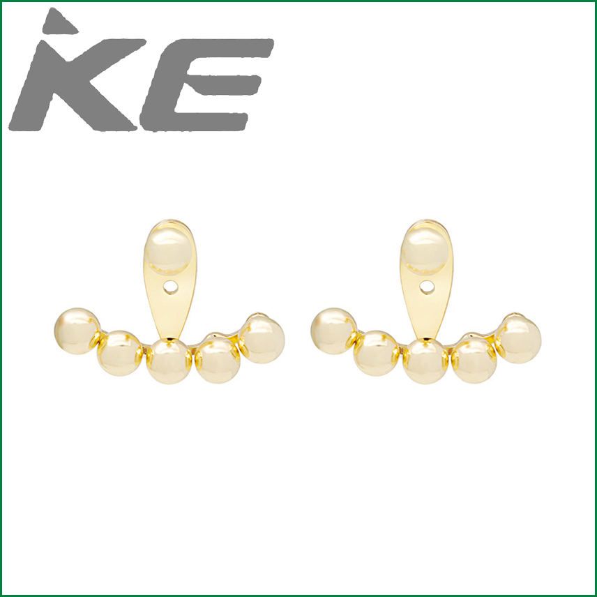 Needle Prince Wen two wearing back hanging peas earrings metal beads smile earrings earrings for gilrs for women low price