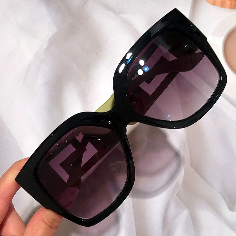 Vintage Oversized Black Leopard Square Sunglasses For Women Luxury Brand Graidient Sun Glasses Female Elegant Big Shades 2021