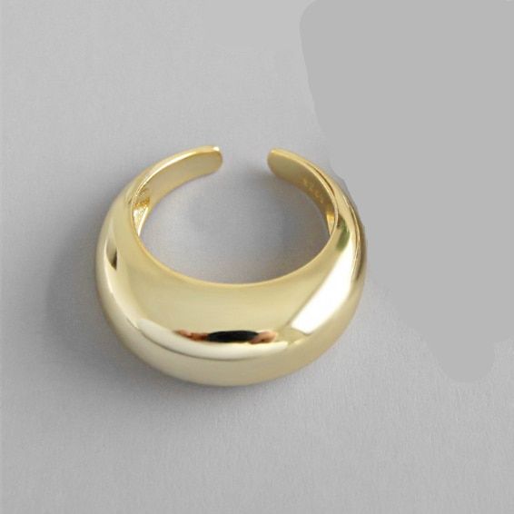 HUANZHI 2020 New Trendy Personality Vintage Simple Glossy Wide Version Opening Adjustable Rings for Women l Party Jewelry Gift