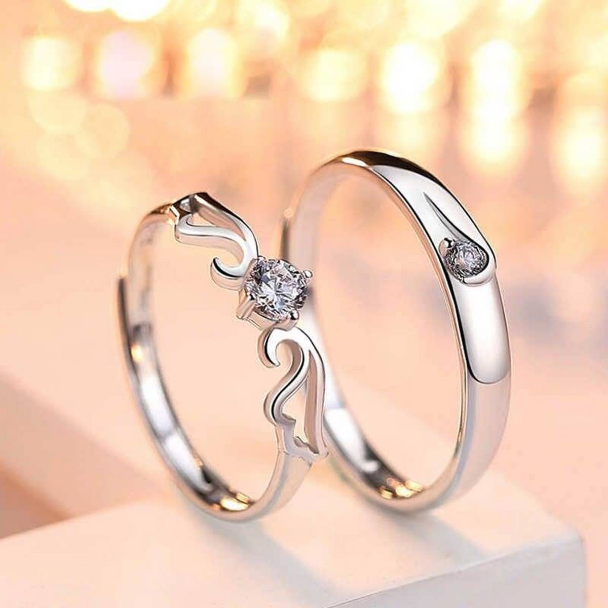 Crystal Couple Heart Ring