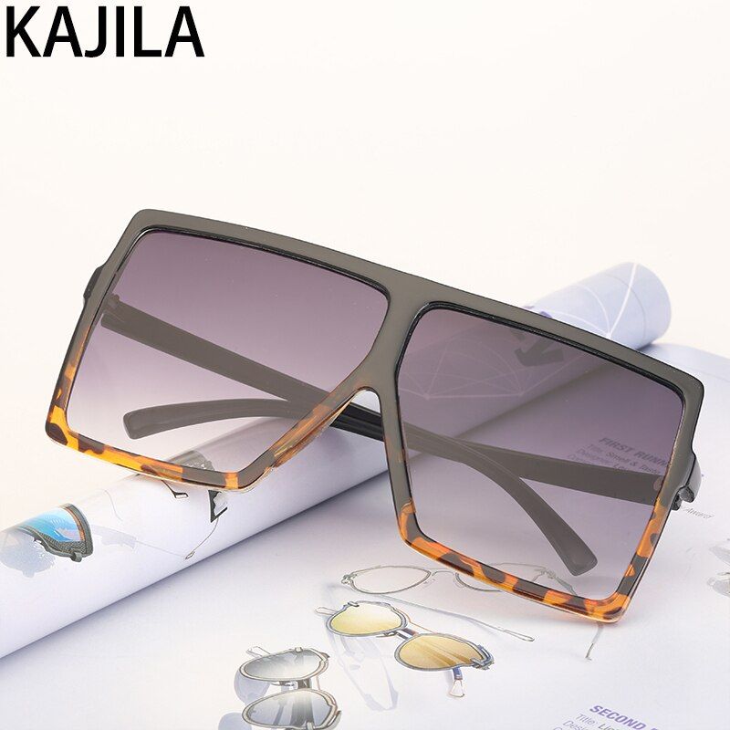 Black Leopard Black2020 Fashion Square Oversized Sunglasses Women Big Frame Brand Designer Vintage Sun Glasses Shades For Women oculos masculino