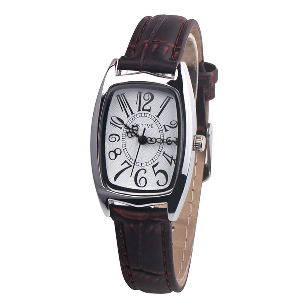 【BestGO】Ulamore OKTIME FashionCasual Chic Retangle Women Leather Band Analog Quartz Watch