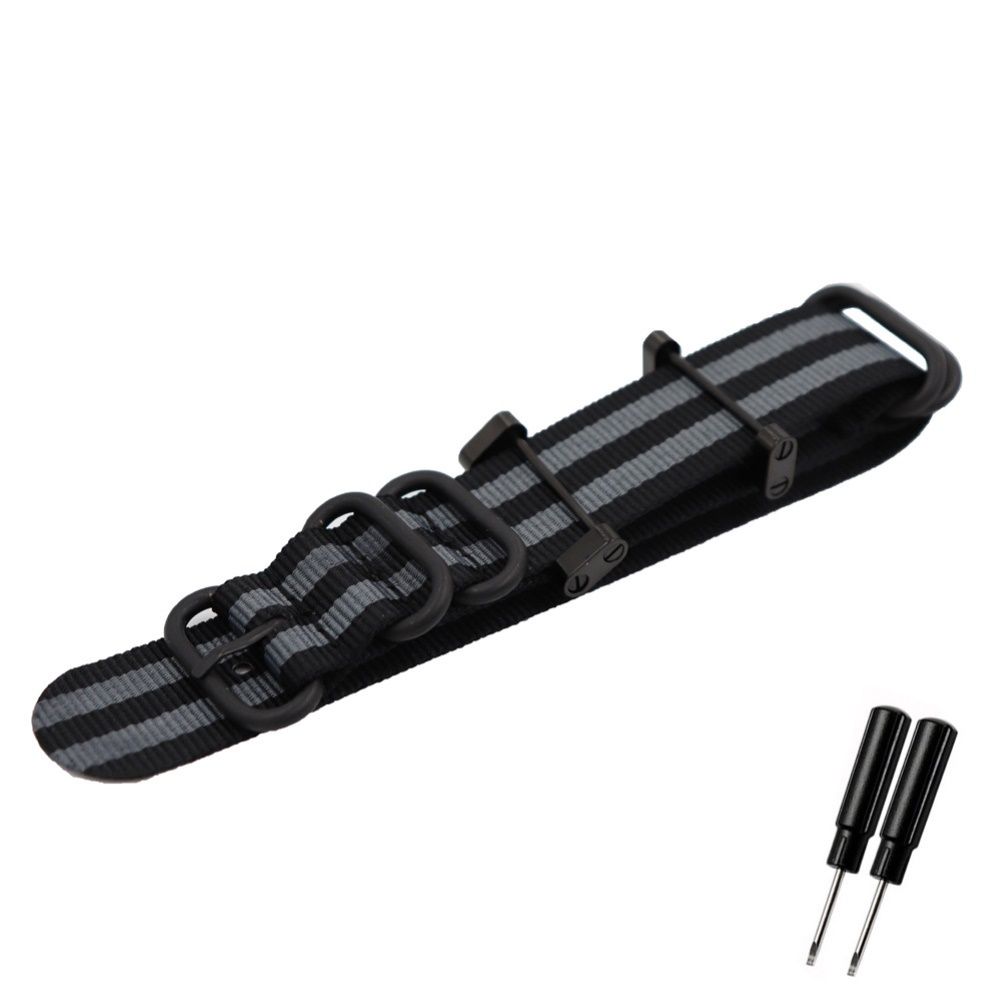 24mm Nylon Canvas Replacement Watch Strap Band with Connectors for Sunnto Core