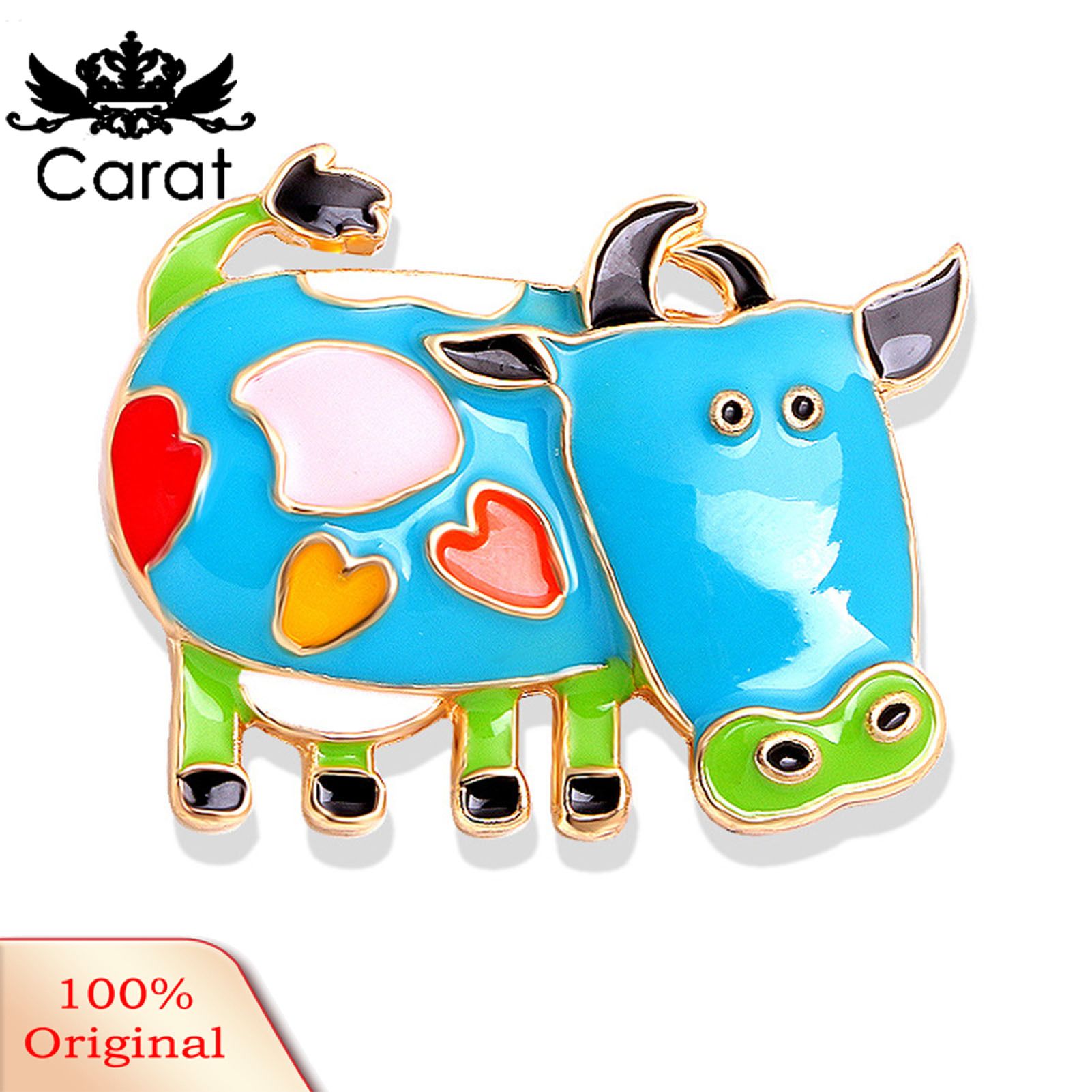 Unisex Lovely Cow Cattle Brooches Party Pin Clothes Decoration Jewelry Gift