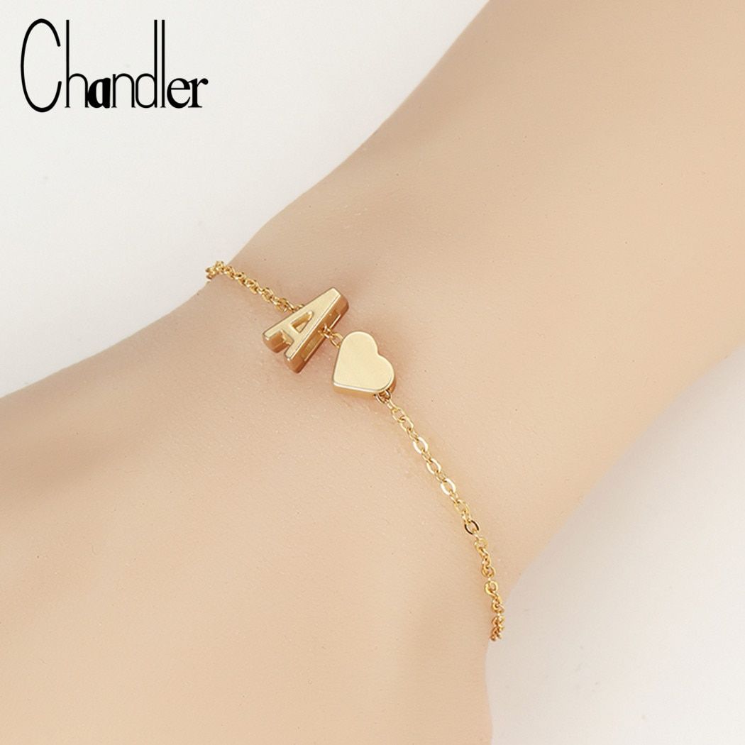 Chandler Initial Bracelet Plated Love Bracelete Alloy Zinc Bracelets For Women Men Chain Personality Simple Jewelry