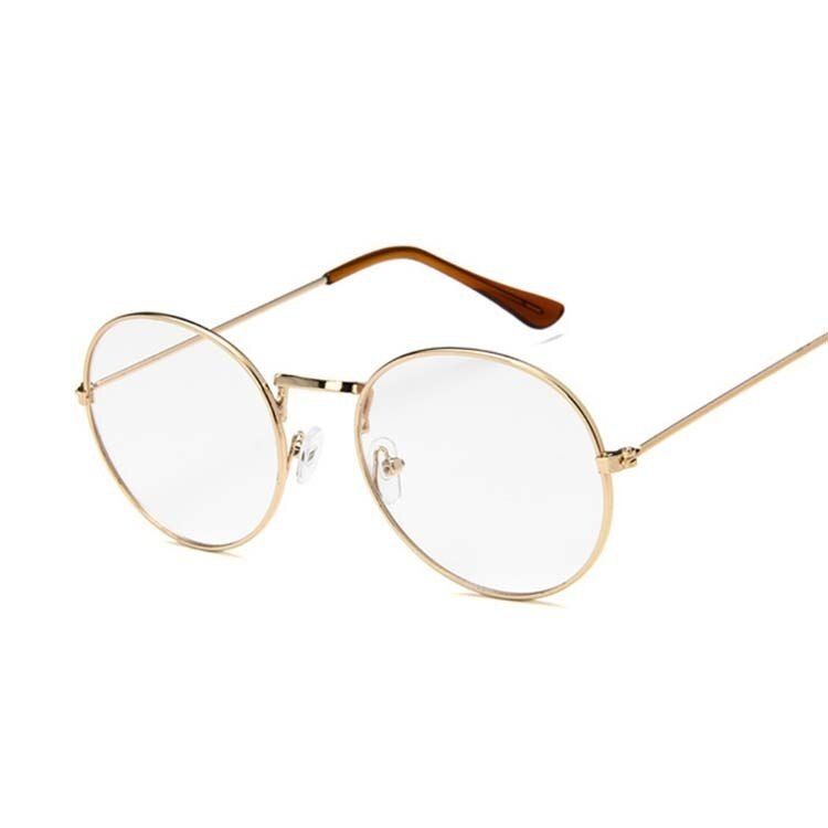 GoldFashion Oval Sunglasses Women Vintage Round Design Ladies Sunglasses Female Male Metal Frame Ocean Color Mirror Oculos De Sol
