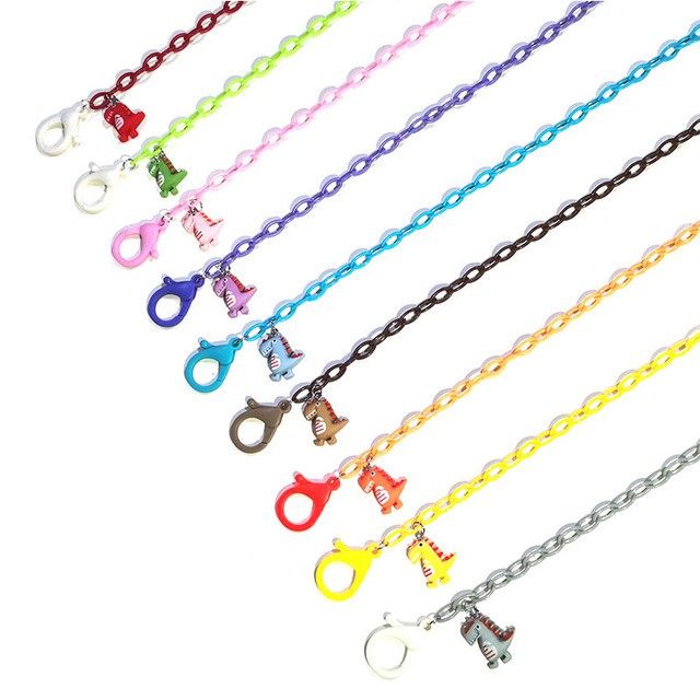 Lovely Dinosaur Candy Color Fashion  Chain Glasses Chain Pendant New 58CM