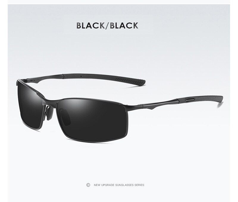 Black BlackWithout BoxHigh Quality Mens Polarized Sunglasses for Sports Outdoor Driving Fishing Sunglasses Metal Frame Sun Glasses gafas de sol hombre