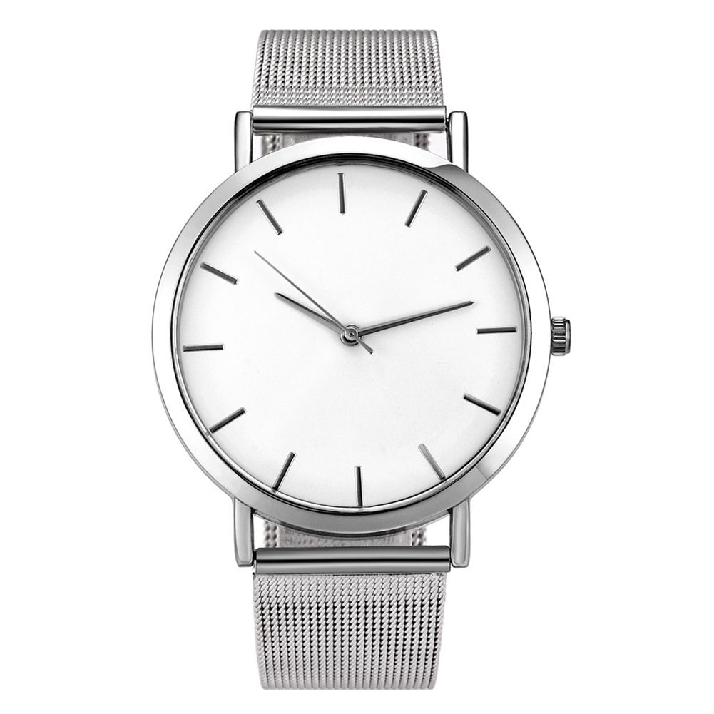 Unisex Fashion Mesh Band No Number Round Dial  Quartz Wrist Watch Gift
