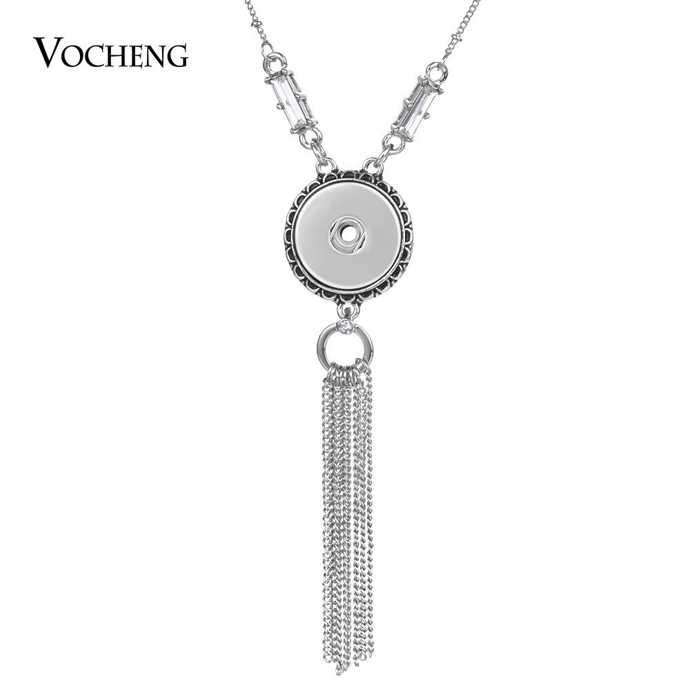 Vocheng Snap Button Bronze Pendant Necklace Inlaid Crystal 18mm Interchangeable Jewelry NN-474