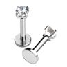 2Pcs Cubic Zirconia Tragus Lip Ring Monroe Ear Cartilage Earring Tongue Studs