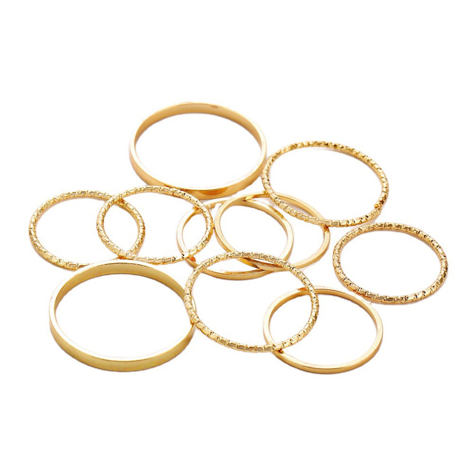 10Pcs All Match Finger Ring Fine Workmanship Lightweight Women Men Pure Color Fidget Ring for Going Out