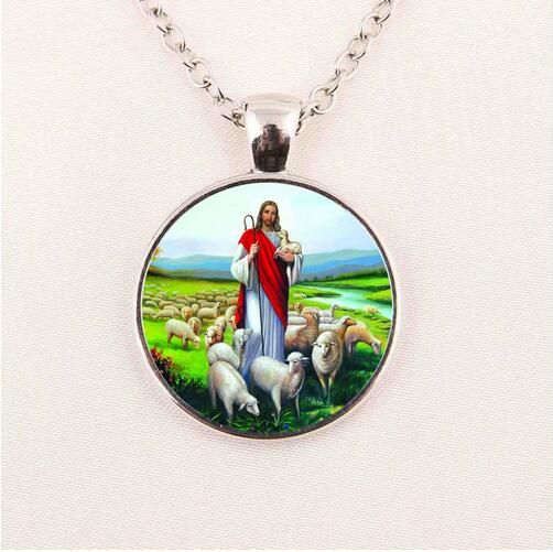 Blessed Virgin Mary Mother of Baby Necklace Jesus Christ Christian Pendant Catholic Religious Glass Tile Necklaces Pendants HZ1