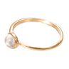 Elegant Faux Pearl Inlaid Thin Finger Ring Women Party Banquet Charm Jewelry