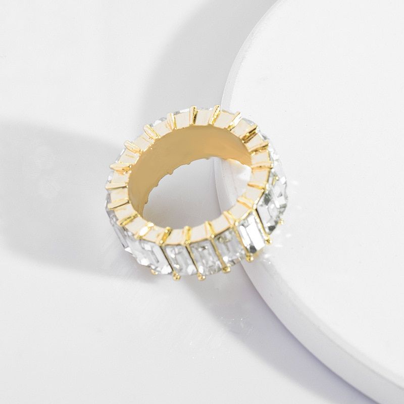 1pcs Sell Fashion Ring Elegant Golden Silver Color Ring Zircon for Bridal Christmas Gifts Elegant Rings Female Wedding Jewelry