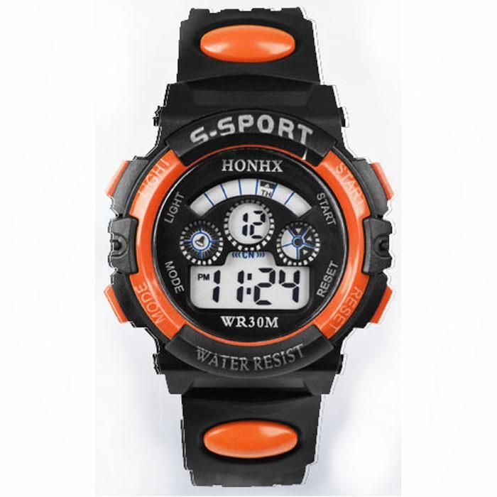 Children Boy Digital LED Quartz Date Sports Wrist Watch Blue