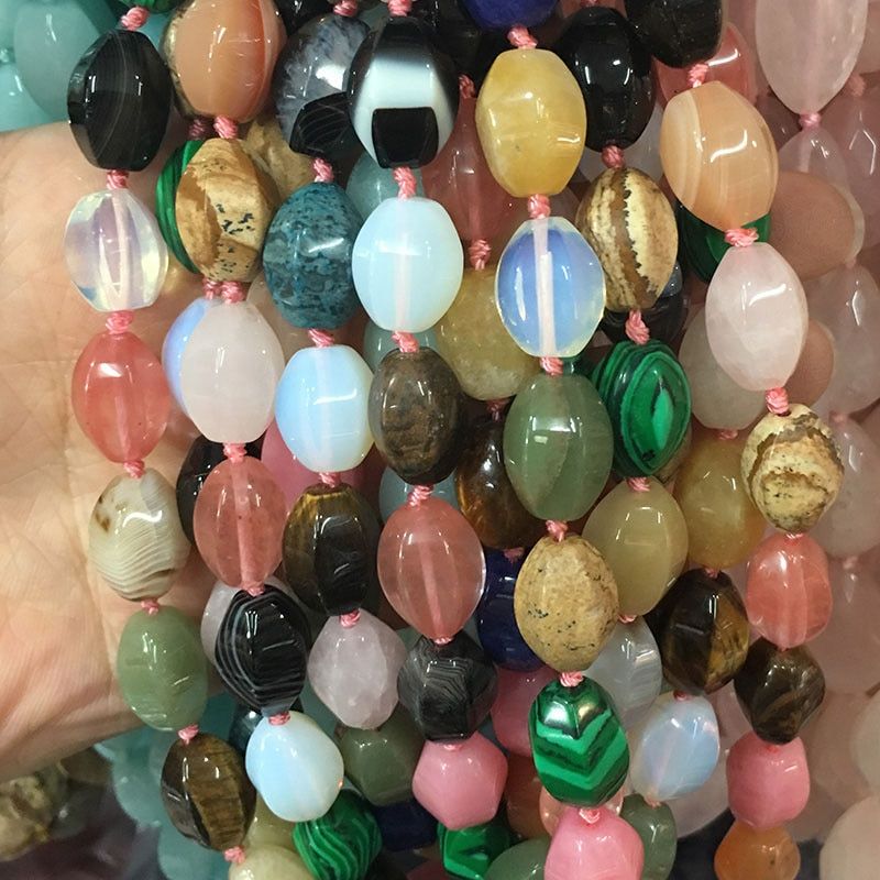 Wholesale natural stone necklace agates necklace quartz stone necklace 23 colors optional 10x14mm 18 inches