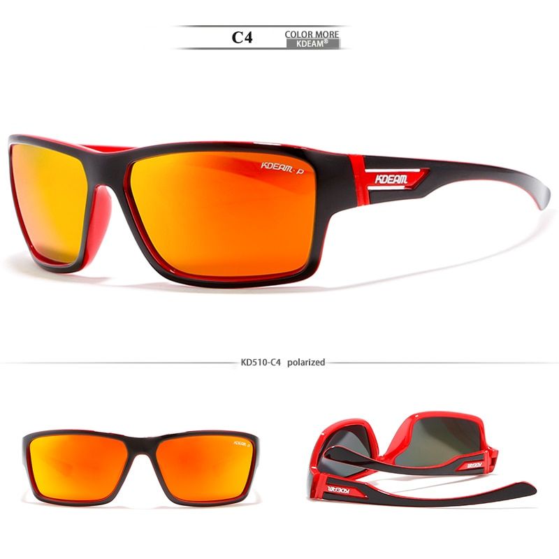 C4Rectangle Shape Kdeam Light Sunglasses Men Polarized Branded Logo Sun Glasses occhiali da sole uomo polarizado With Box