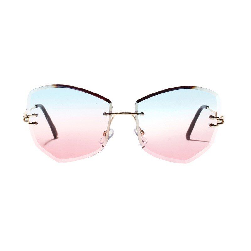 1Women Brand Designer Sunglasses Sun Glasses Gradient Shades Cutting Lens Ladies Alloy Mirror Eyeglasses Female oculos de sol