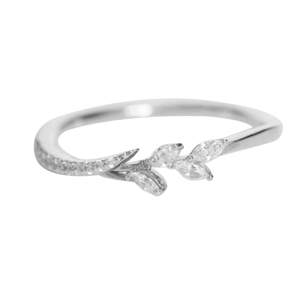 Fashion Women Floral Cubic Zirconia Finger Ring Bridal Engagement Jewelry Gift