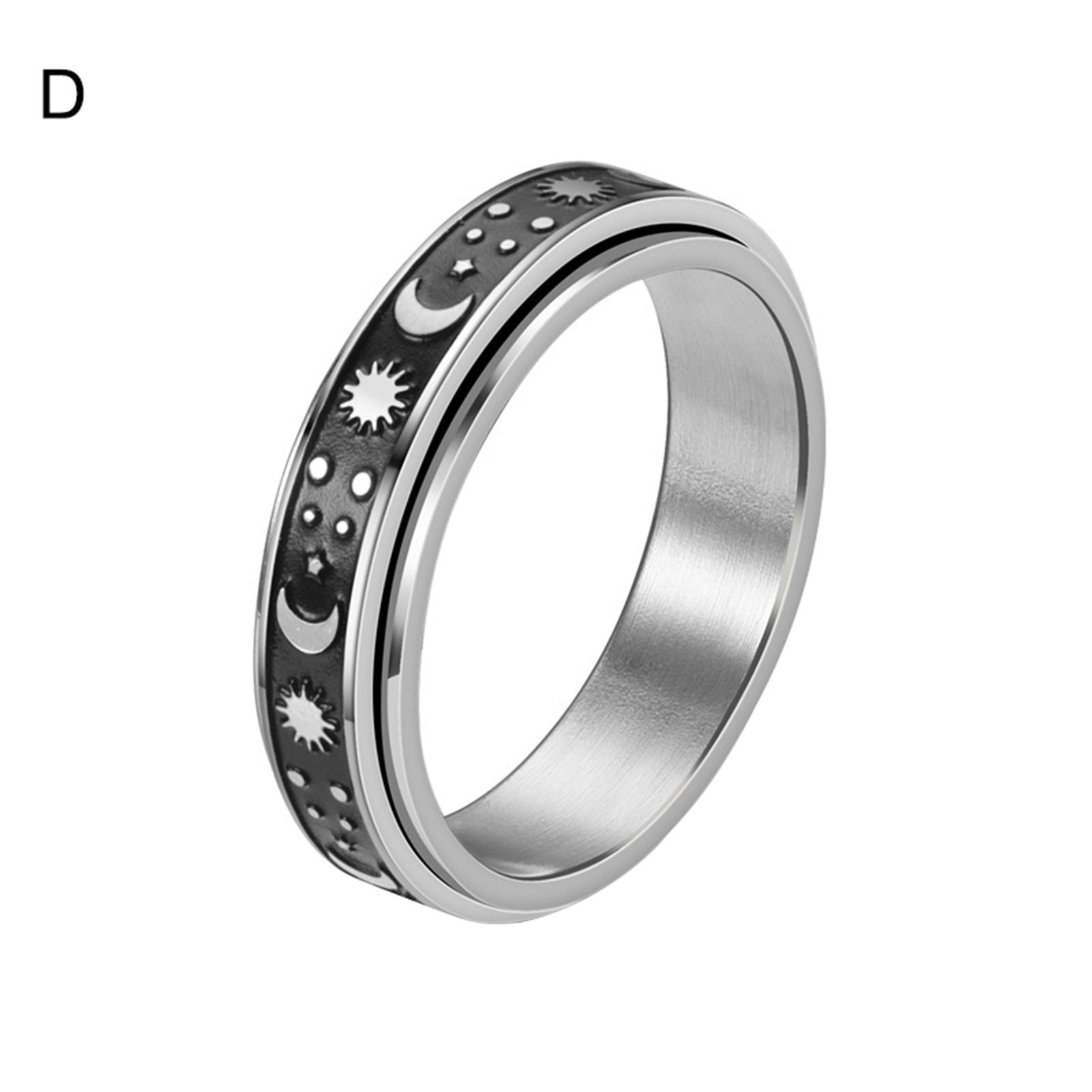 Fidget Band Rings Long Lasting Women Men Moon Star Sun Ring Stress Relieving Reduce Anxiety