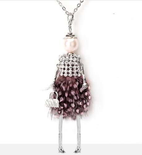 Angel Wing Jeans Girls Crystal Statement Necklaces Jewelry(null)