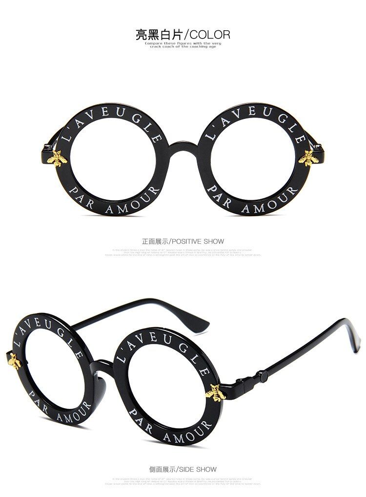 Black White adultZonnebril Dames Vintage Round Little Bee Sunglasses Women Children's Baby Cute Brand Designer Sunglasses очки 2020 женские