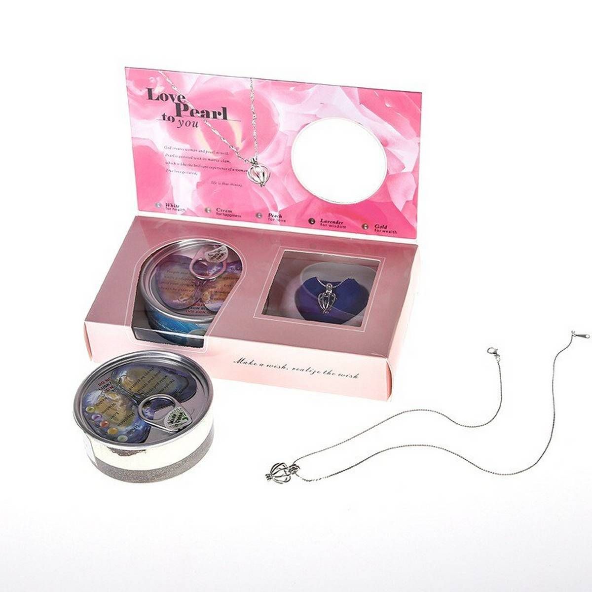 The Zodiac "Pearl Of Love"Pendant Necklace Gift Box DIY Natural Freshwater Aquaculture Clam Necklace Fabulous Gift for Lovers