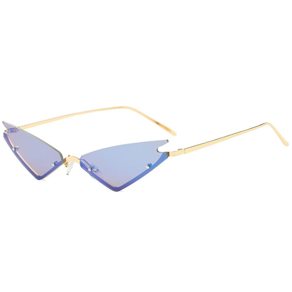 Color 4Sunglasses Candy Color Cat Eye Conjoined Colorful Fashion Women Ladies Rimless Triangle UV400 Brand Designer Sun Glasses Female