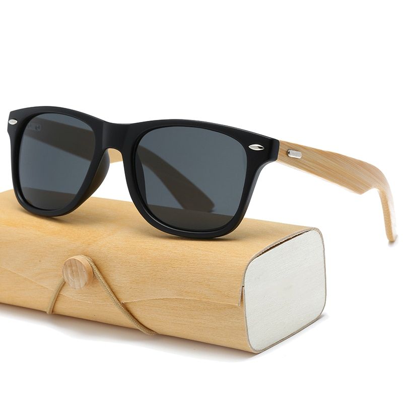 1501KP C2 CASEWood Sunglasses Men women square bamboo Women for men women Mirror Sun Glasses retro de sol masculino 2021 Handmade with case