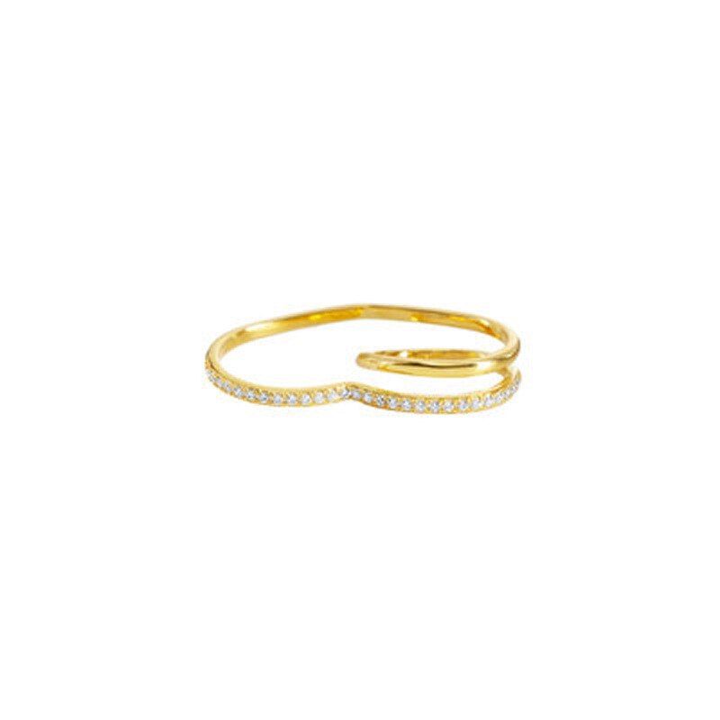 HUANZHI 2020 New Gold Silver Color Geometry Twisted Metal Multi Finger Rings Minimalist Irregular Ring For Woman Men Jewelry