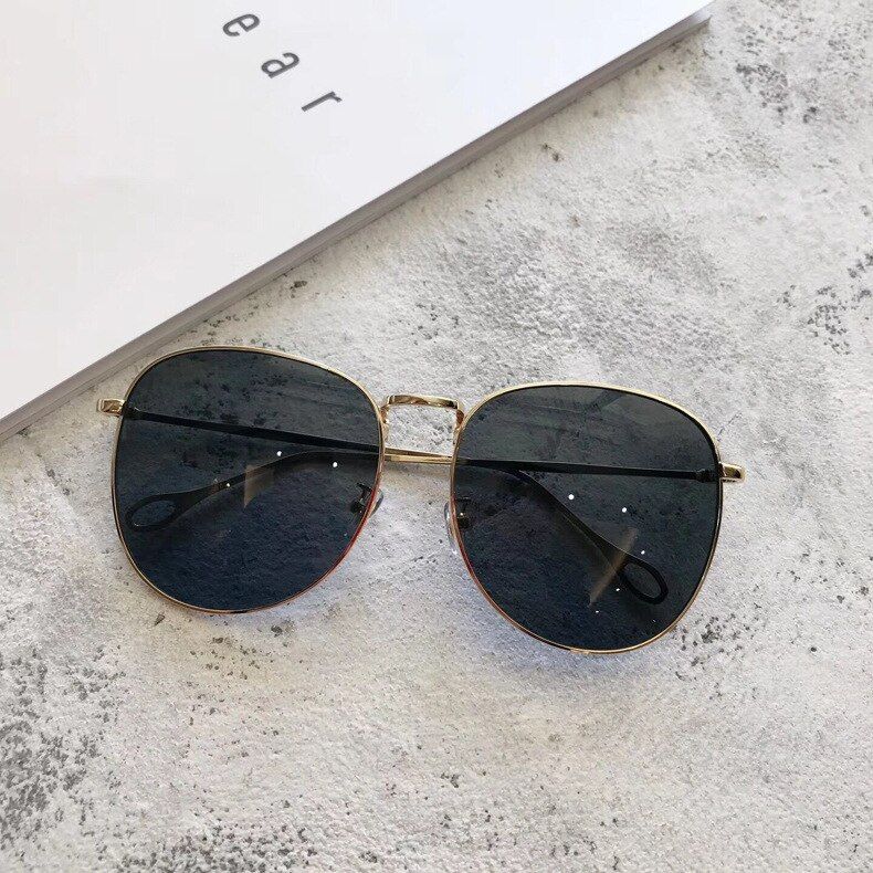 Color 1VWKTUUN Vintage Sunglasses Women Oval Shades Oversized Sun glasses For Men Big Frame Mirror Points Glasses Male Female Eyewear